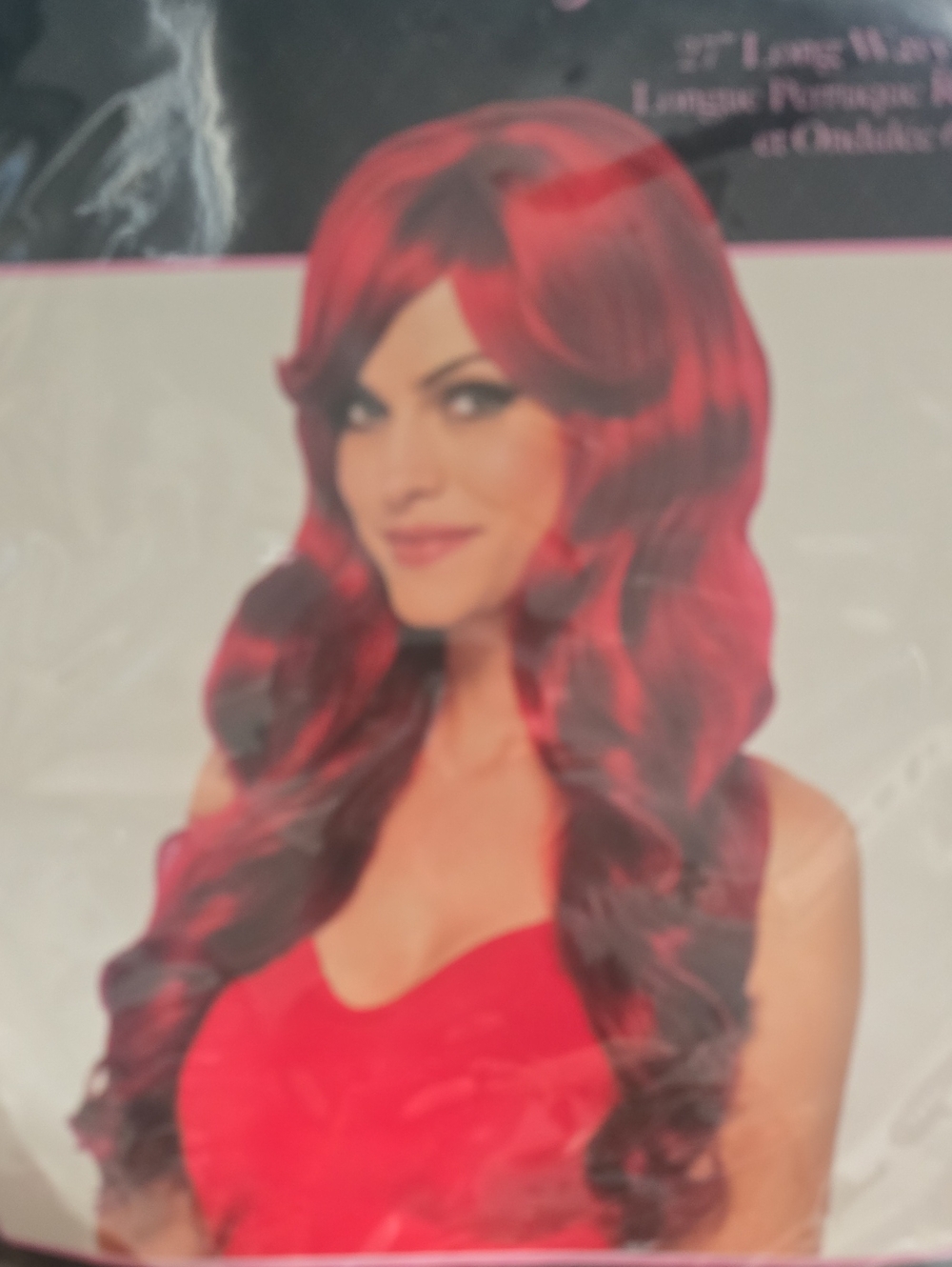 Leg Avenue Red 27" Long Wavy Women's Wig - Bold Red Wave
